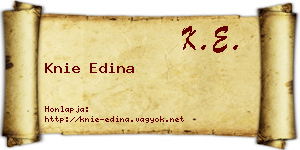 Knie Edina névjegykártya
